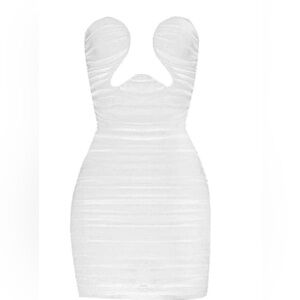 NWT Leau mesh mini dress white - XL